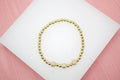 18K Gold-Filled Beaded Bracelet with Three CZ Charms
