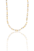 Two-Tone Textured Paperclip Bracelet & Necklace