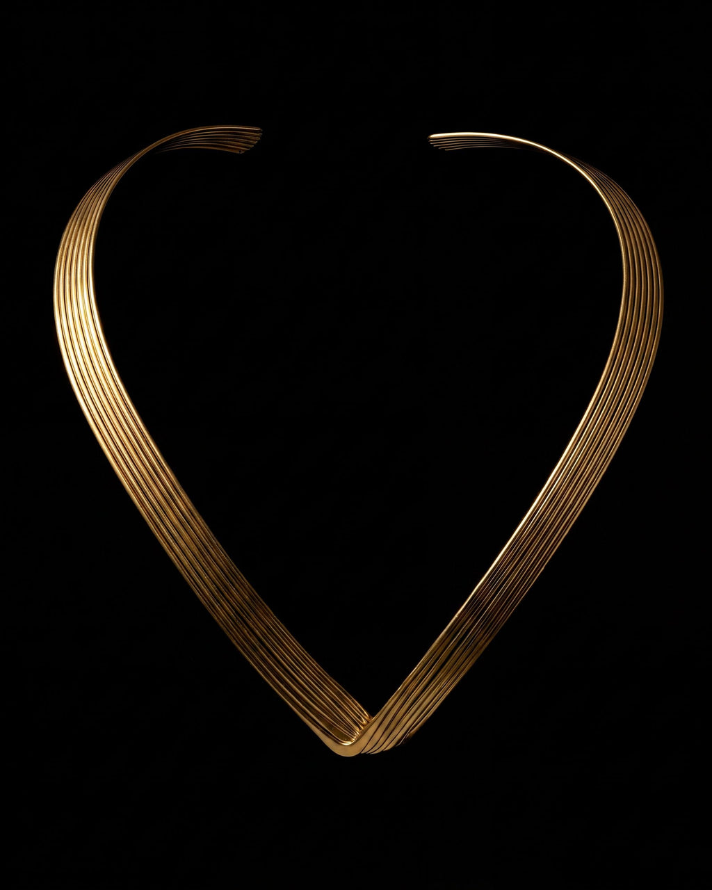 Multi-Wire V Collar Necklace - Gold