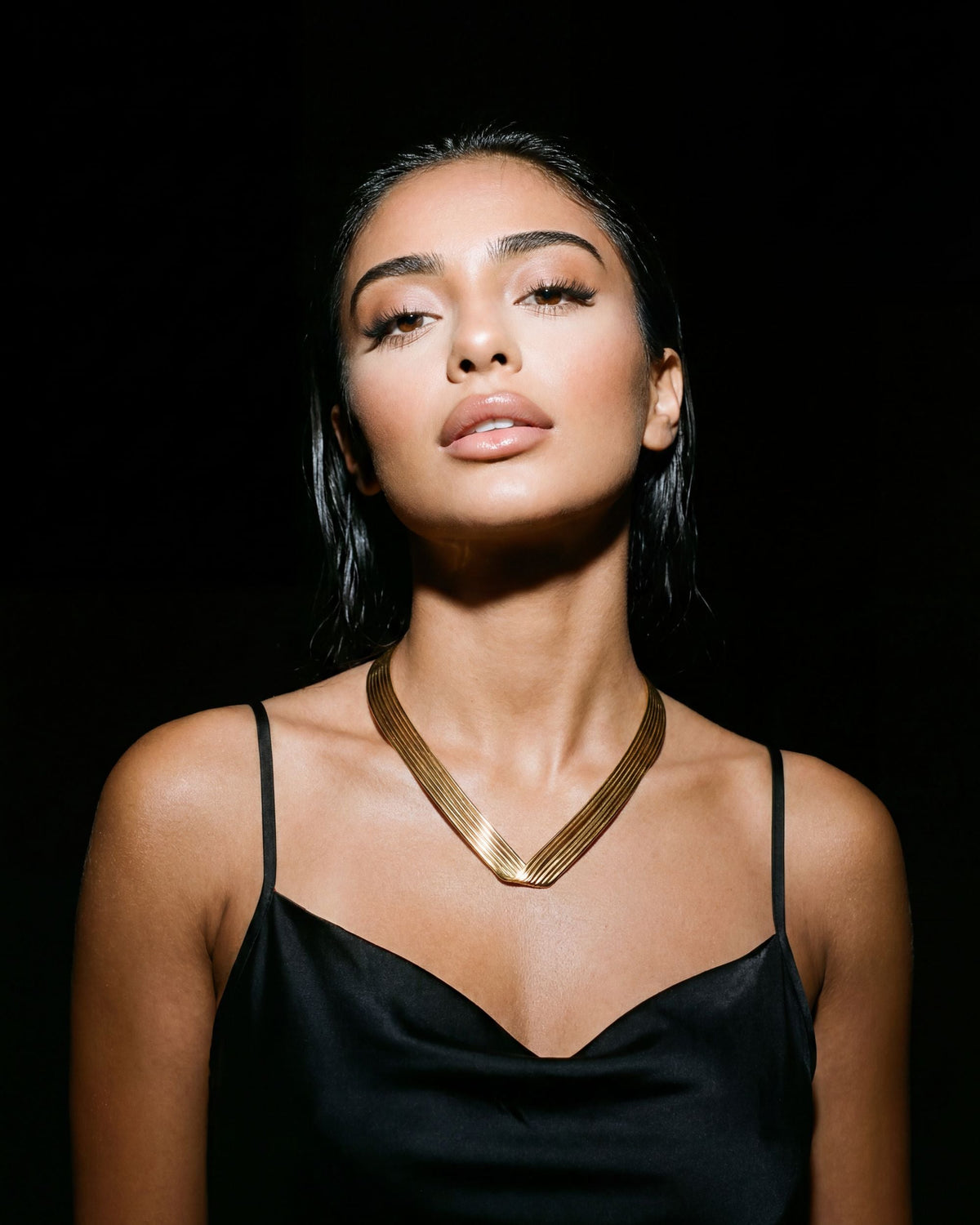Multi-Wire V Collar Necklace - Gold
