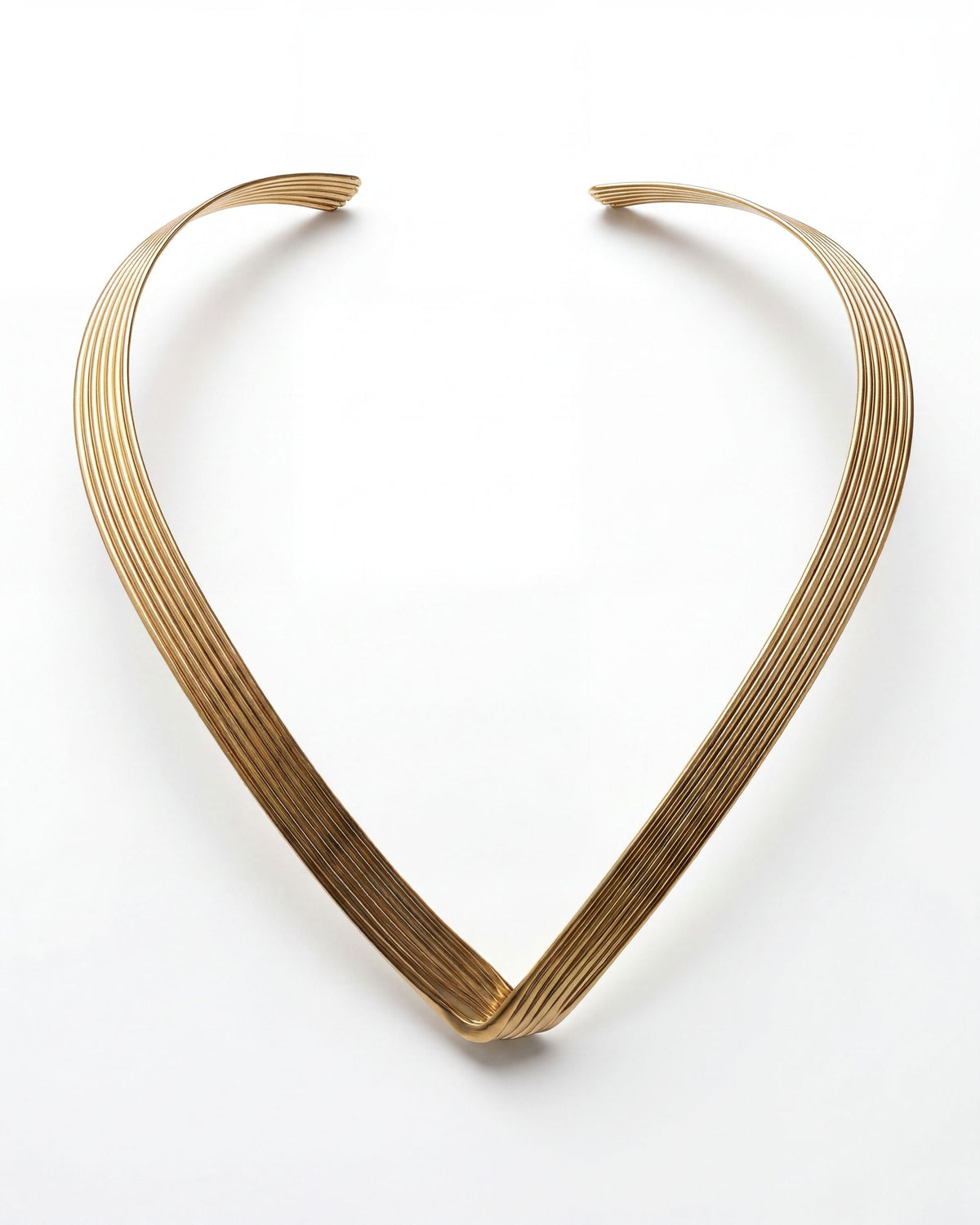 Multi-Wire V Collar Necklace - Gold