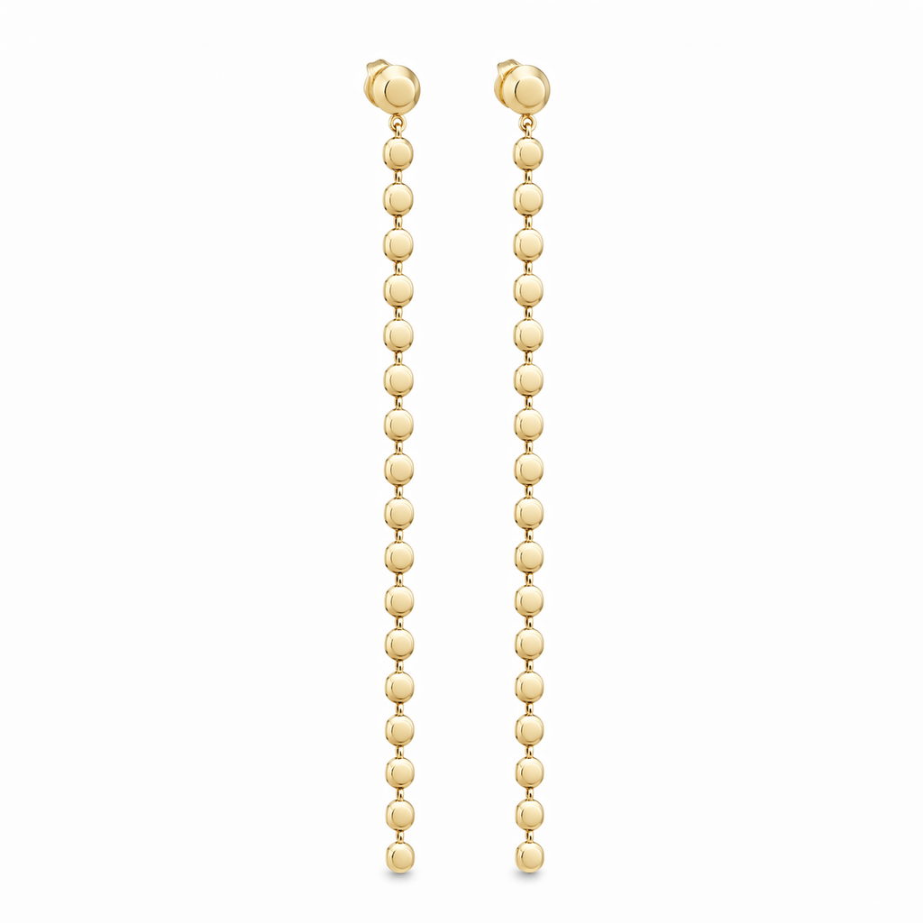 Disc Chain Drop Earrings