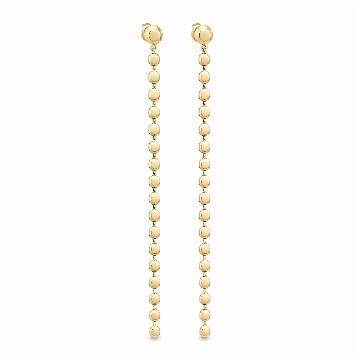 Disc Chain Drop Earrings